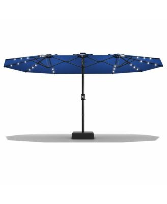 Extra Large Double Sided Lighted Patio Umbrella with Weighted Base for Outdoor Entertaining