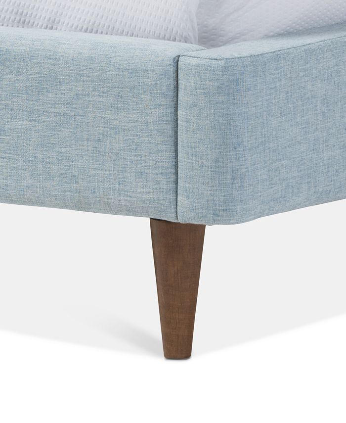 Furniture - Jerell Modern King Linen Platform Bed, Direct Ship
