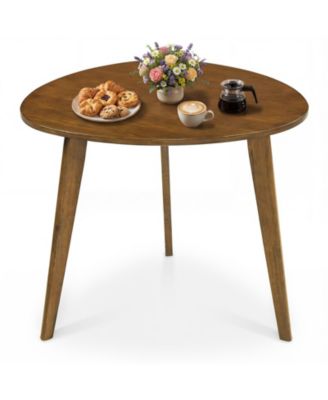 Triangle Dining Table Farmhouse Kitchen Table w/ Solid Rubber Wood Legs