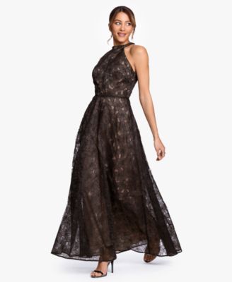 macys long black dresses Women's A-Line YGroup_memphis_gauze_dress Signature Sparkle Black Sequin COLOR:Ivory