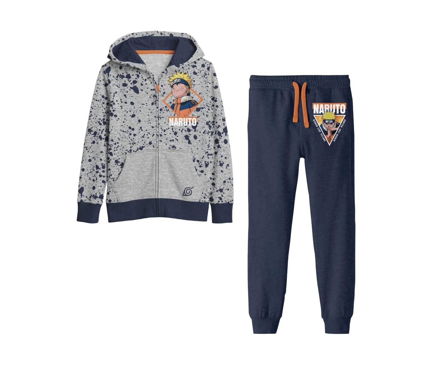 Classic Youth Boys Gray Zip Hoodie and Navy Jogger Pants-XXL