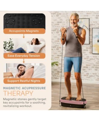 cheap vibration machine Vibration Plate Exercise Machine with Handles, Vibration Plate for  Lymphatic Drainage with 2 Resistance Bands (3 Preset Modes 99 Levels) main image 1