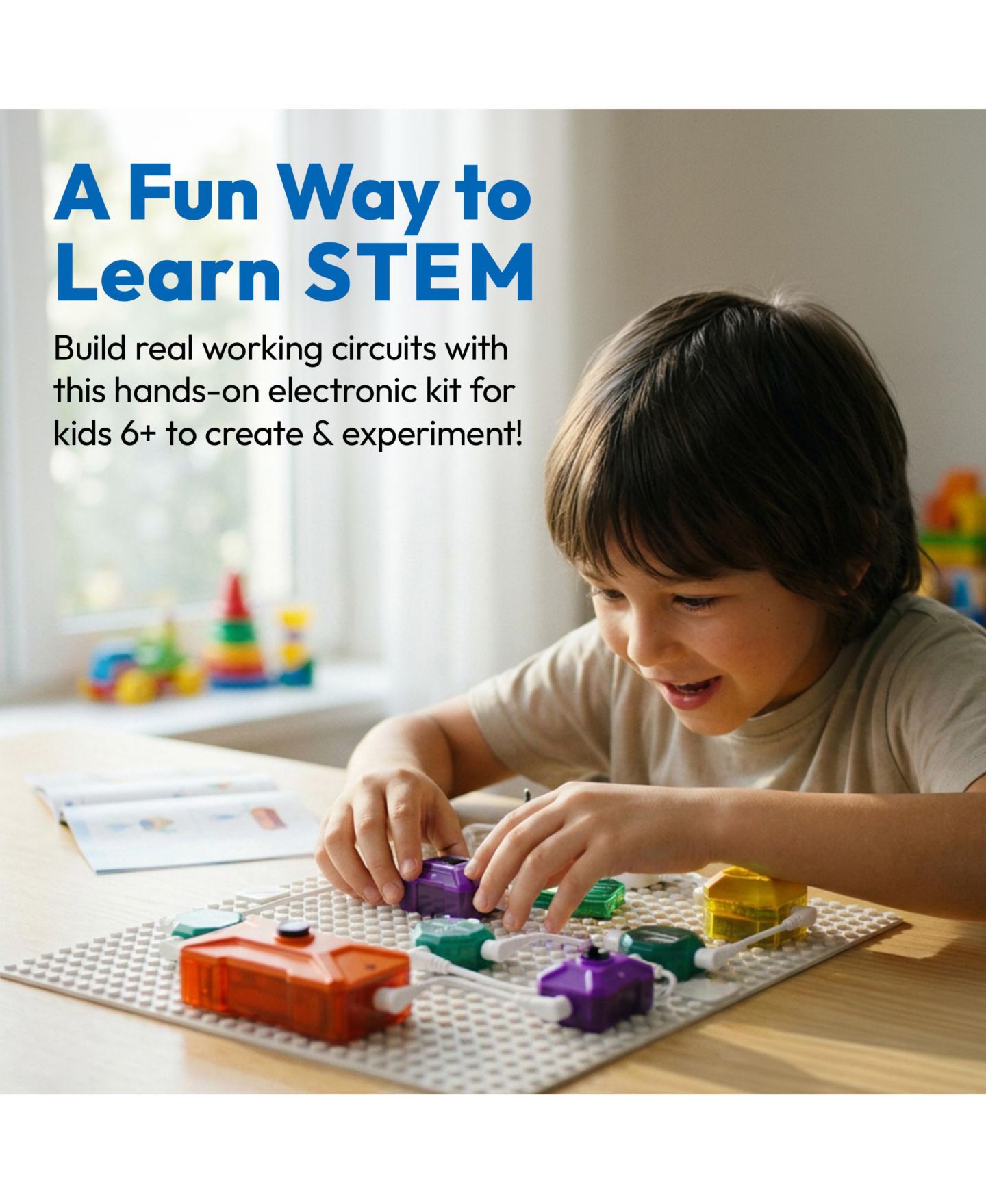 Детские игрушки Contixo ST36 Stem Circuit Kit with Wires, Ages 6+, цвет: Разноцветный белый — фото 2