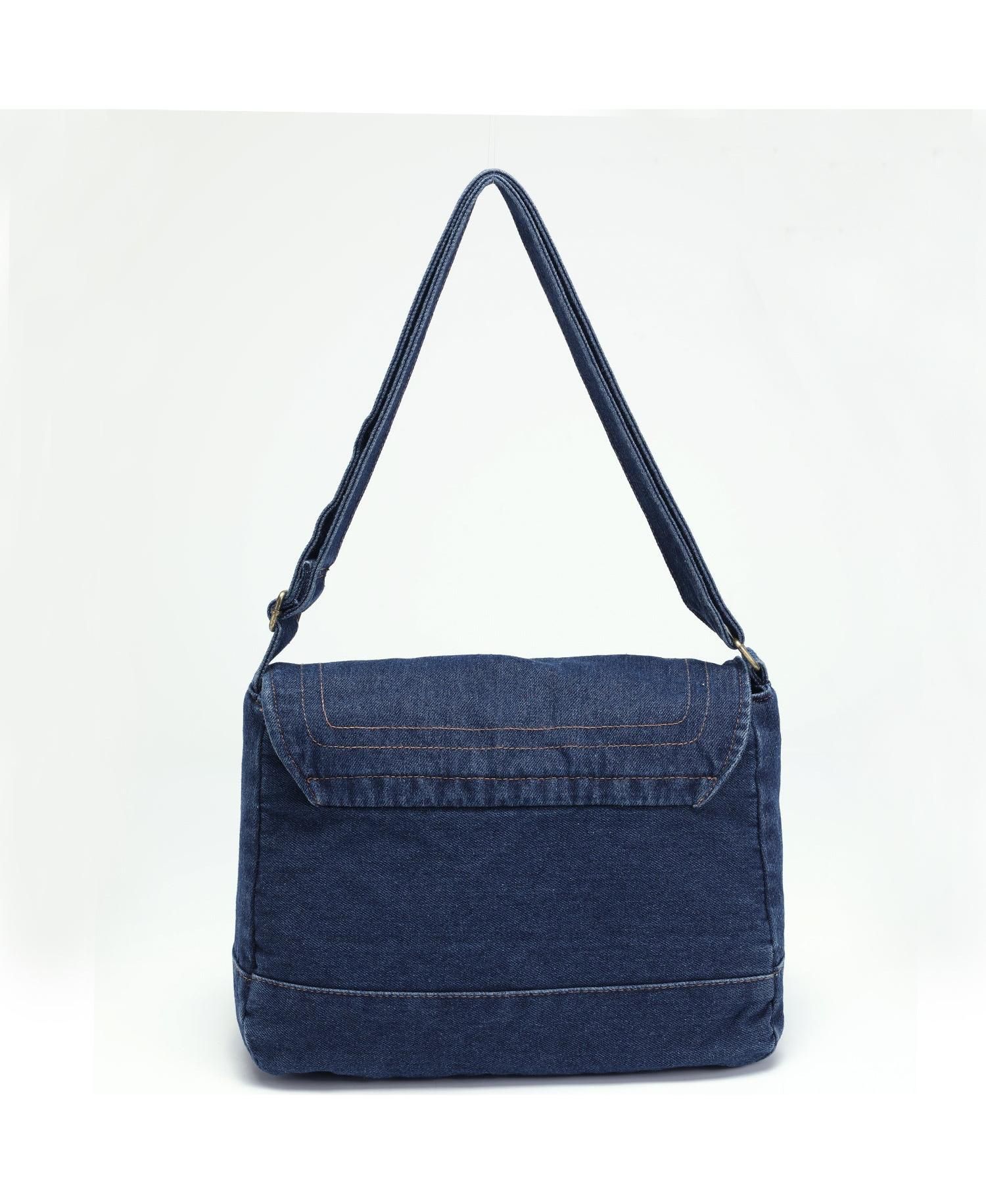 Luma Denim Flap Shoulder Bag Crossbody Purse Casual Blue Jean Handbag Adjustable Strap Everyday Small Medium Messenger Bag