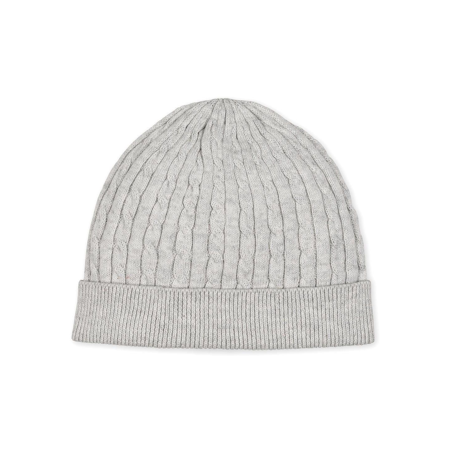 Hope & Henry Baby Organic Sweater Beanie and Bootie 2-Piece Set, цвет: Светлый серый меланжевый — фото 2