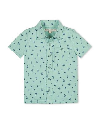 Hope and Henry Little and Big Boys Organic Short Sleeve Pique Shirt - Green 35$