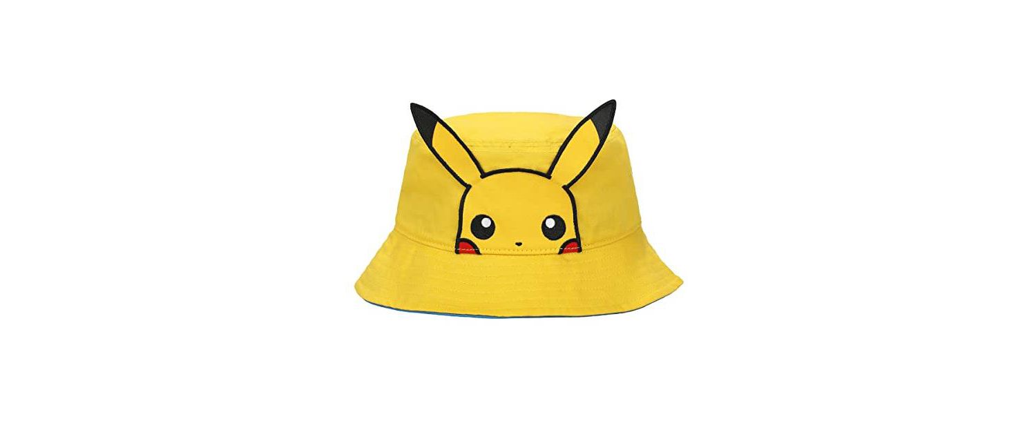 Men's Pikachu Face Unisex Adult Bucket Hat With 3D Plush