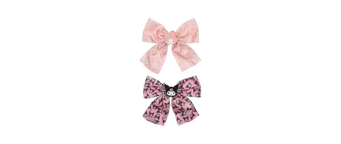 Детские аксессуары для волос My Melody and Kuromi 2-Piece Hair Clip Bows, цвет: Hsr 2-Piece Kuromi — фото 8