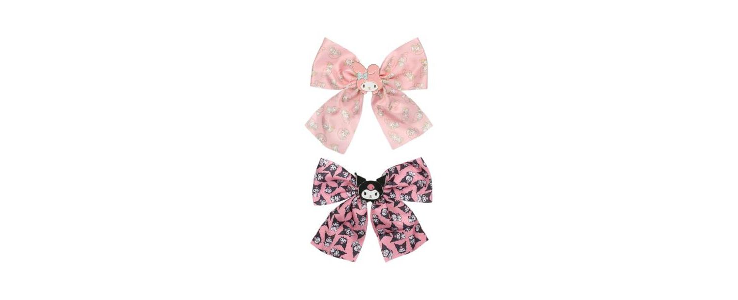 and Kuromi 2-Piece Hair Clip Bows