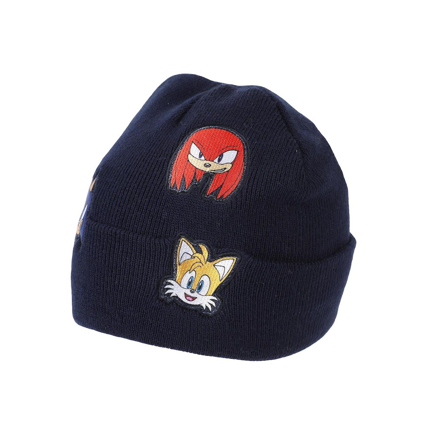 Мужская шапка Sonic The Hedgehog Printed Character Patches Navy Cuff Beanie, цвет: Синий — фото 5