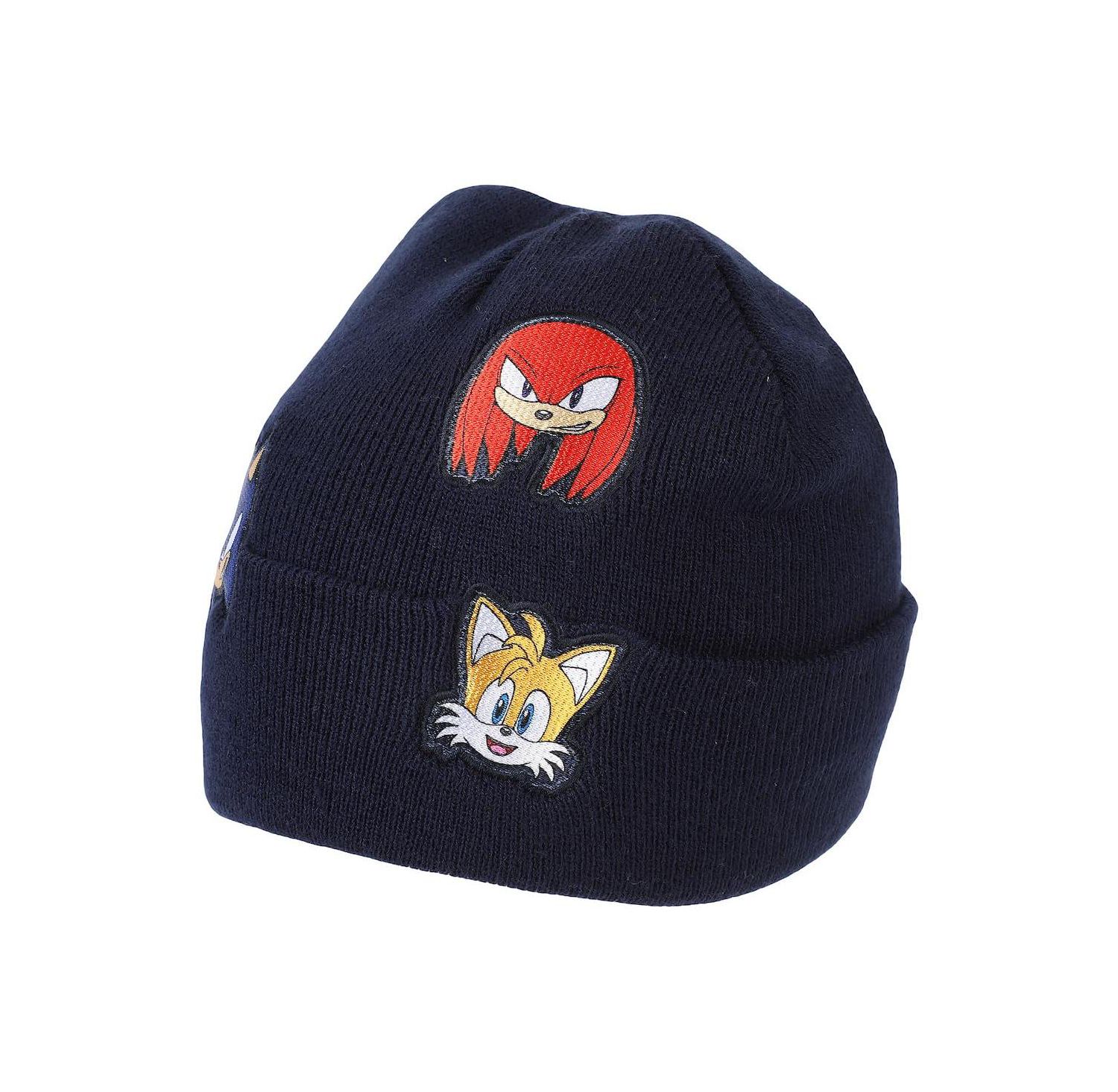 Men's Printed Character Patches Navy Cuff Beanie