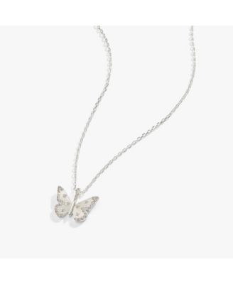 Alex and Ani Butterfly and Crystal Necklace, Adjustable - Silver