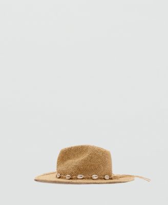 Women's Shells Detail Natural-Fiber Hat