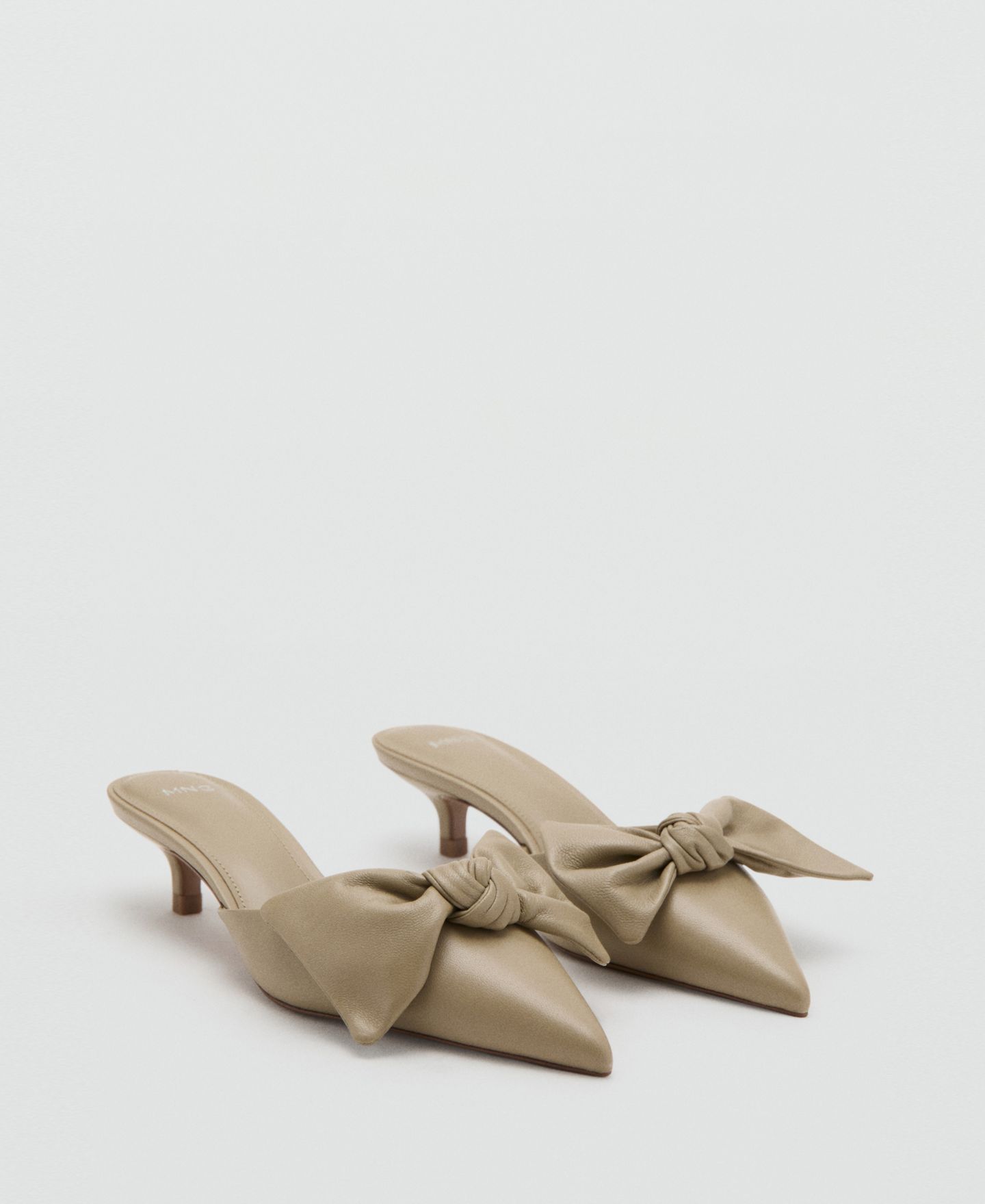 Обувь Mango Women's Bow Heeled Leather, цвет: Экрю — фото 1