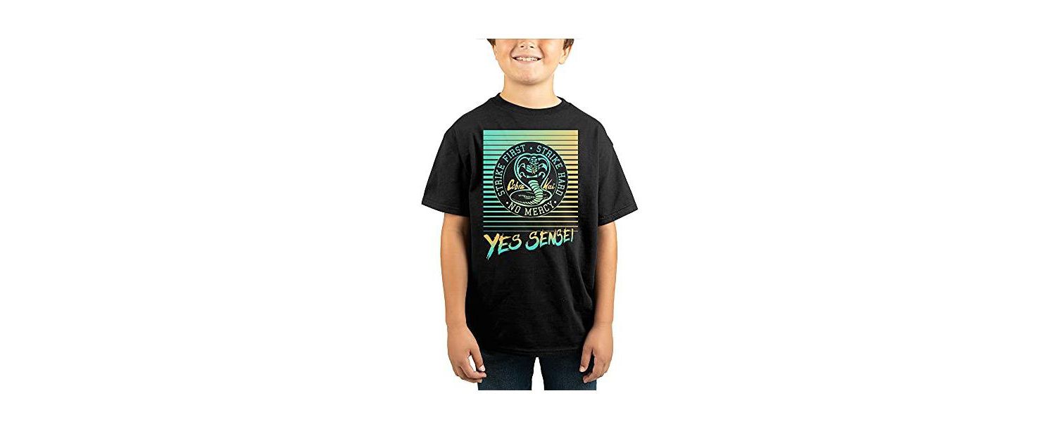 Strike First T V Show Series Youth Boys Black Graphic Tee-XS