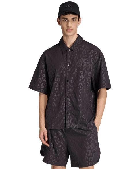 Мужская рубашка adidas Tech Leopard Short-Sleeve, цвет: Чёрный