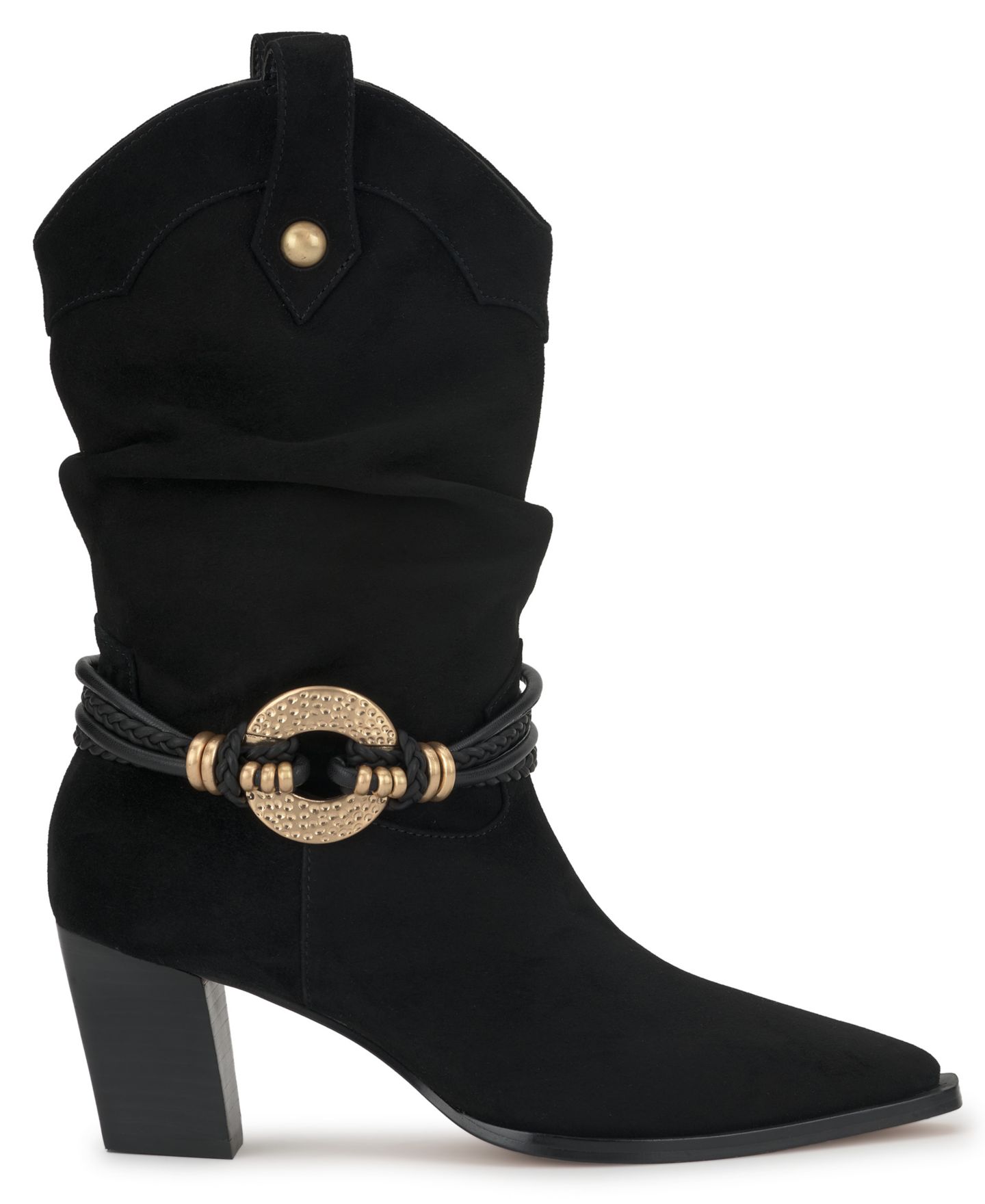 Женские ботинки Jessica Simpson Hanie Western Slouch Booties, цвет: Чёрный замшевый — фото 2