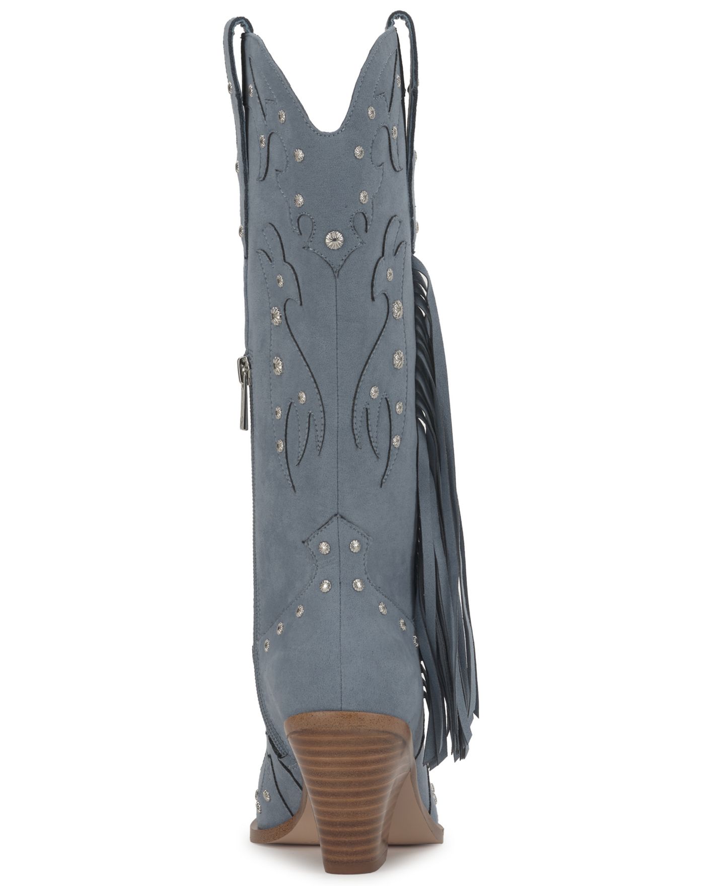 Женские ботинки Jessica Simpson Piarin Tall Fringe Western Cowboy, цвет: Пепельный синий замшевый — фото 3