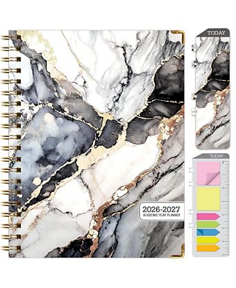 Hardcover Academic Planner 2026-2027 14-Month Daily Weekly Monthly Agenda Bookmark Pocket