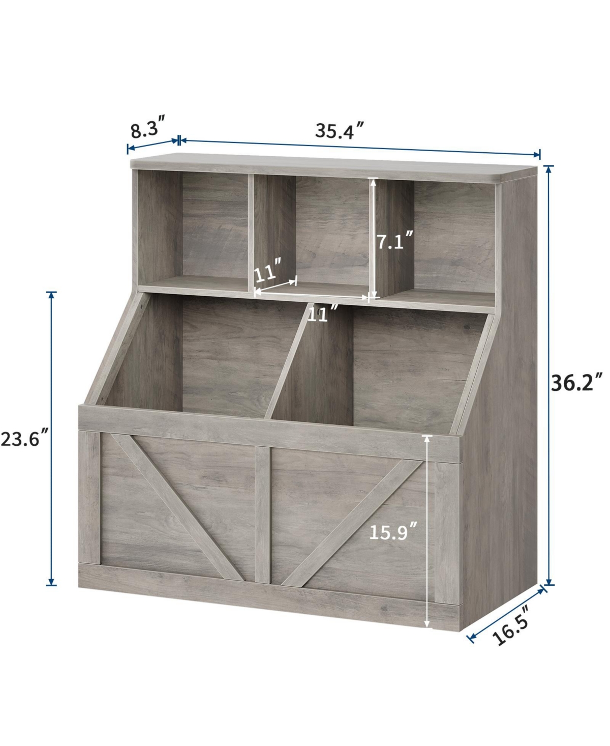 homfan Kids Toy Storage Organizer, Bookshelf and Storage, Toddlers Organizer for Rooms Playroom Bedroom Nursery Daycare