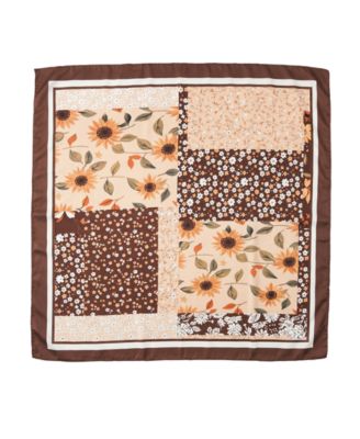 Floral Satin Square Scarf