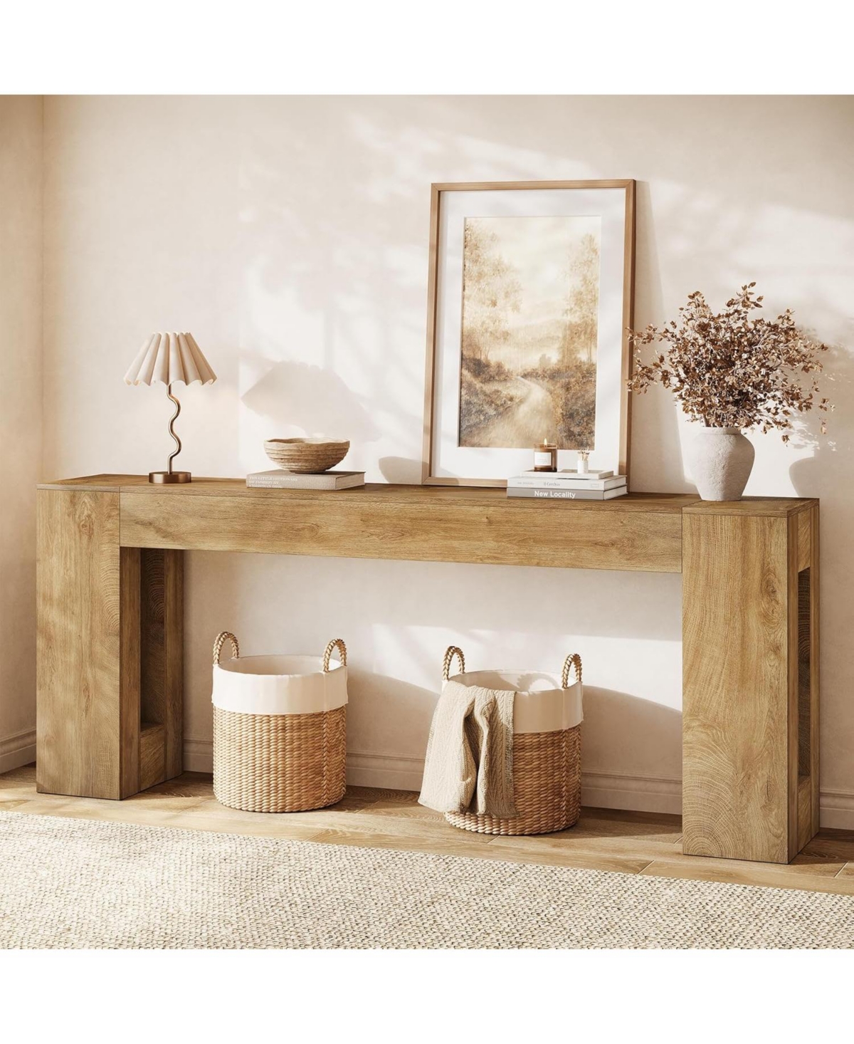 Tribesigns 79-Inch Extra Long Console Tables for Entryway, Farmhouse Narrow Sofa Table Behind Couch with Thick Legs, Wooden Entryway Accent Furniture