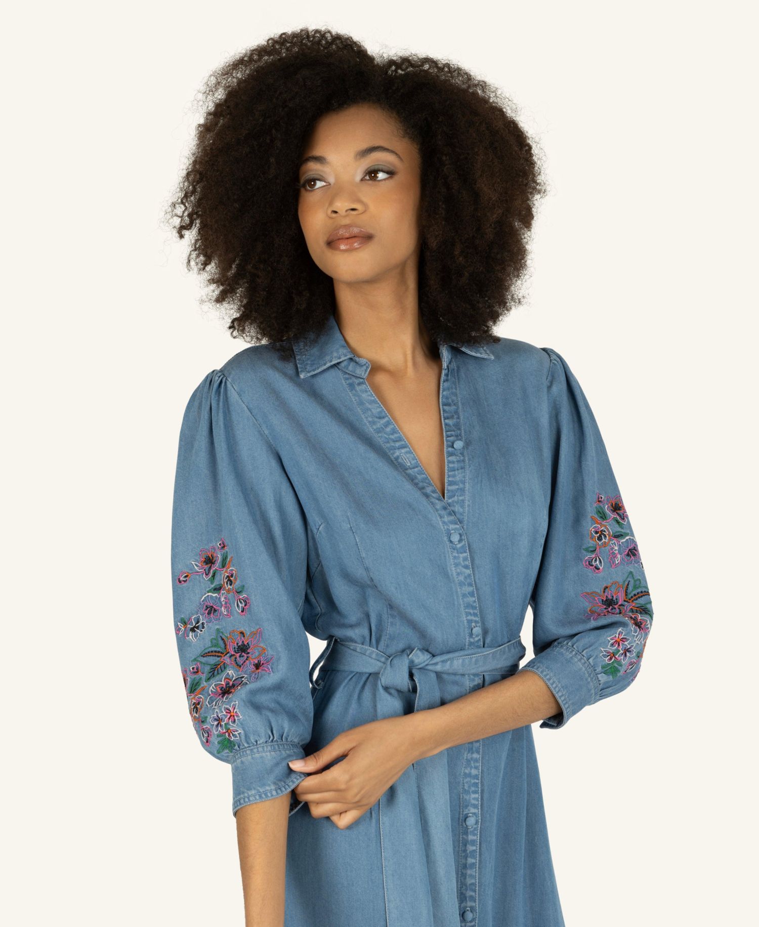 Women's Lynn Dress with Flower Embroidery