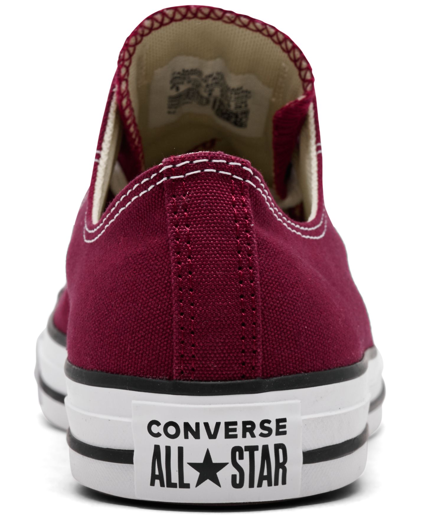 Мужские кроссовки Converse Chuck Taylor Low Top, цвет: Бордовый / Белый — фото 4