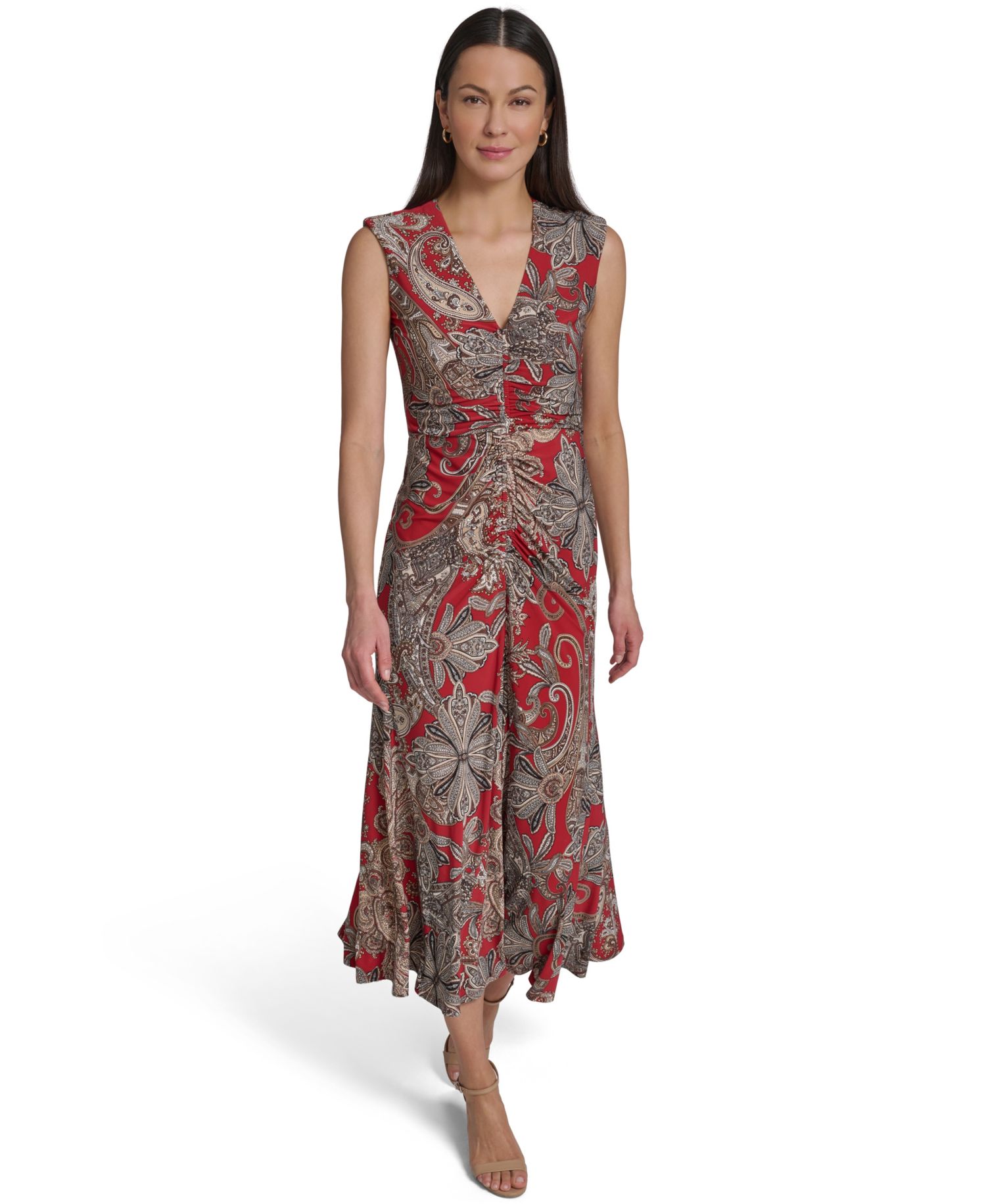 Women's V-Neck Printed Dress