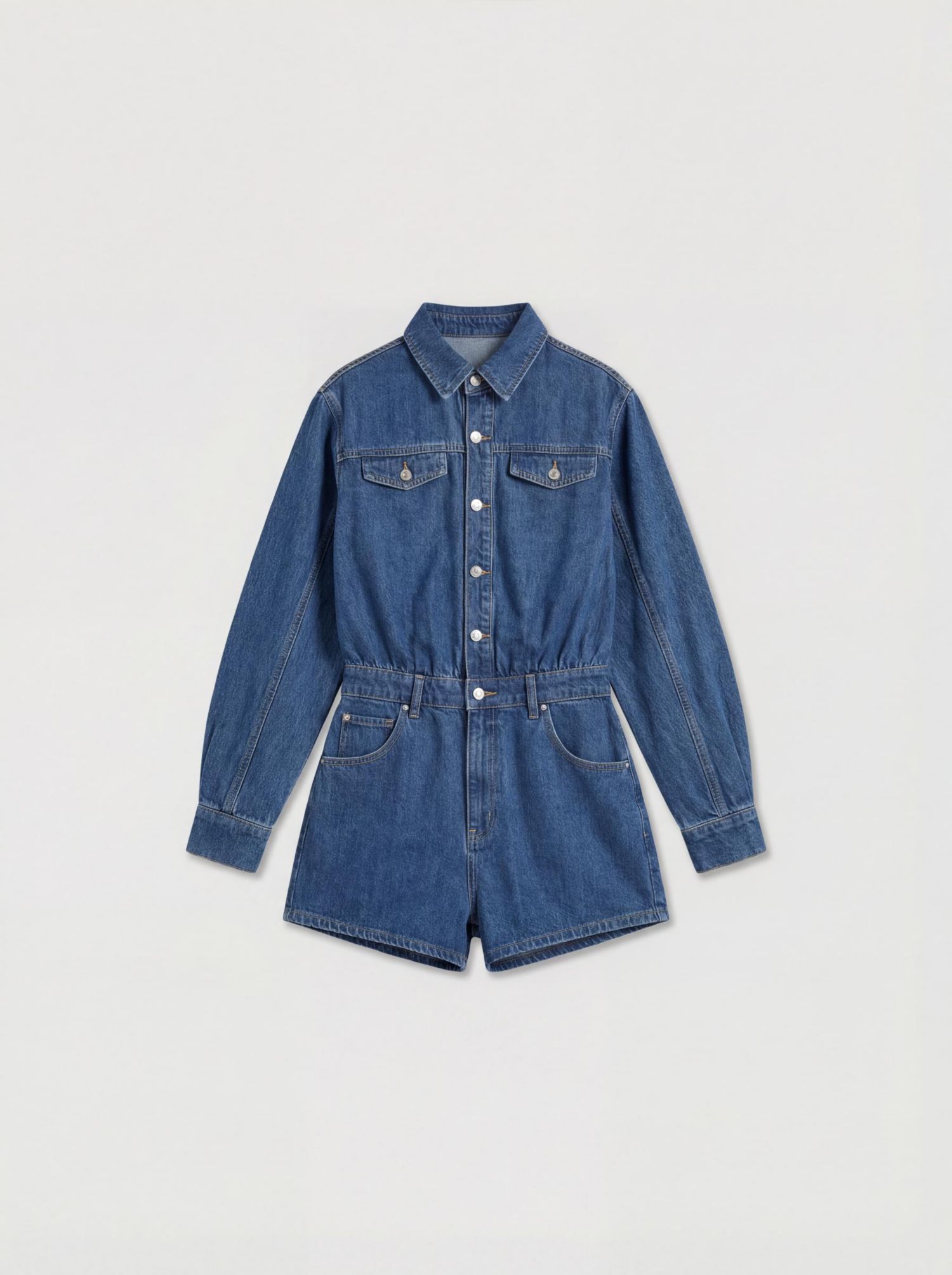 Women's Structured Shoulder Denim Playsuit