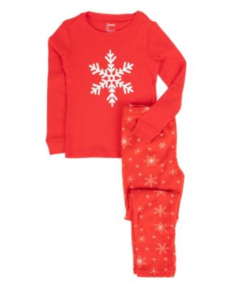 Kids Matching Family Cotton Top and Fleece Pants Holiday Pajamas.