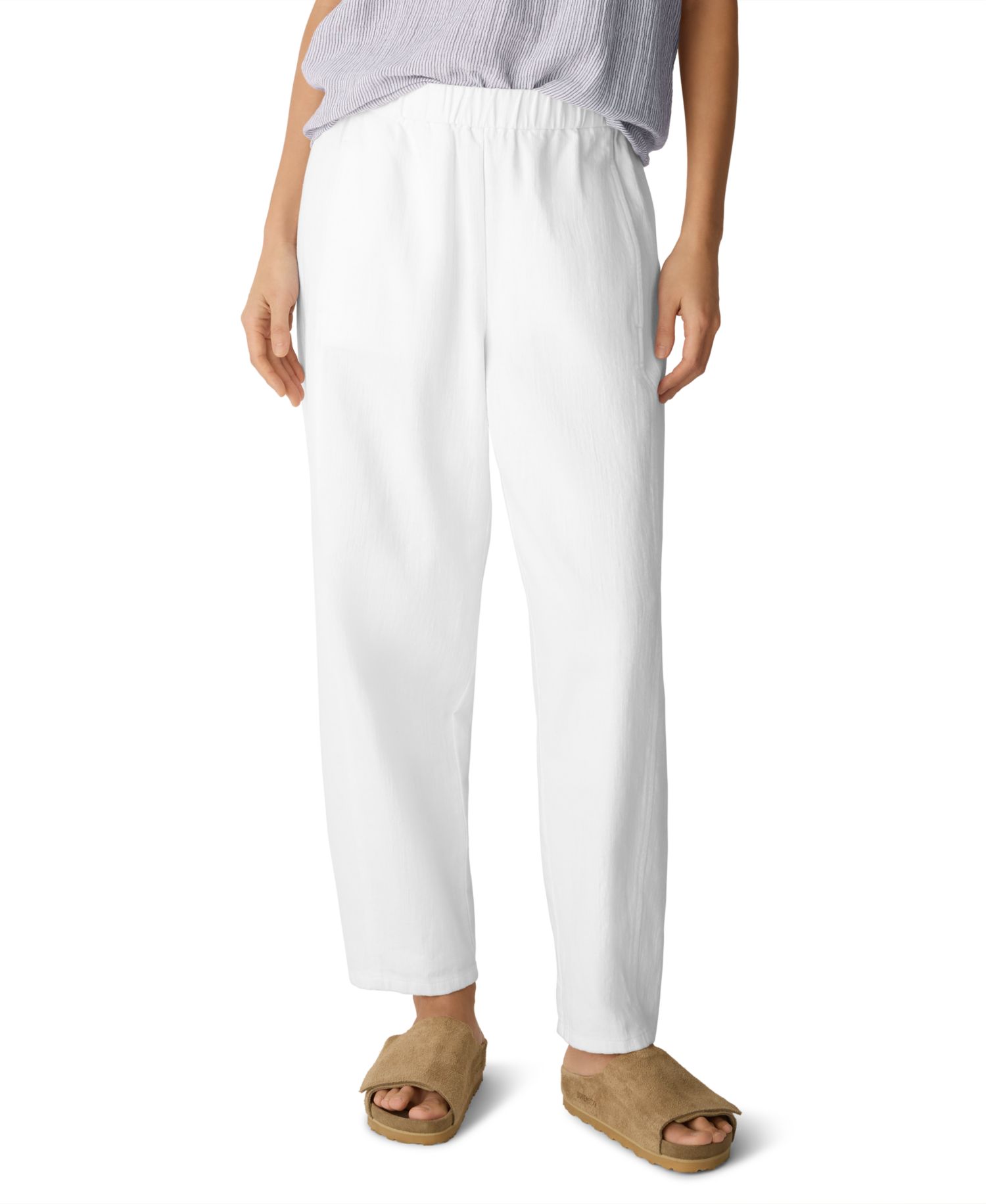 Eileen Fisher Women's Elastic Waistband Lantern Ankle-Length Pants, Regular, Plus And Petites