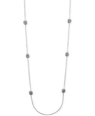 Anne Klein - Silver-Tone Crystal Cluster Illusion Necklace