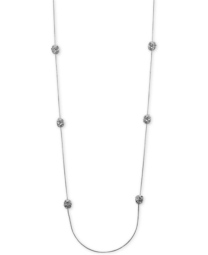 Anne Klein - Silver-Tone Crystal Cluster Illusion Necklace