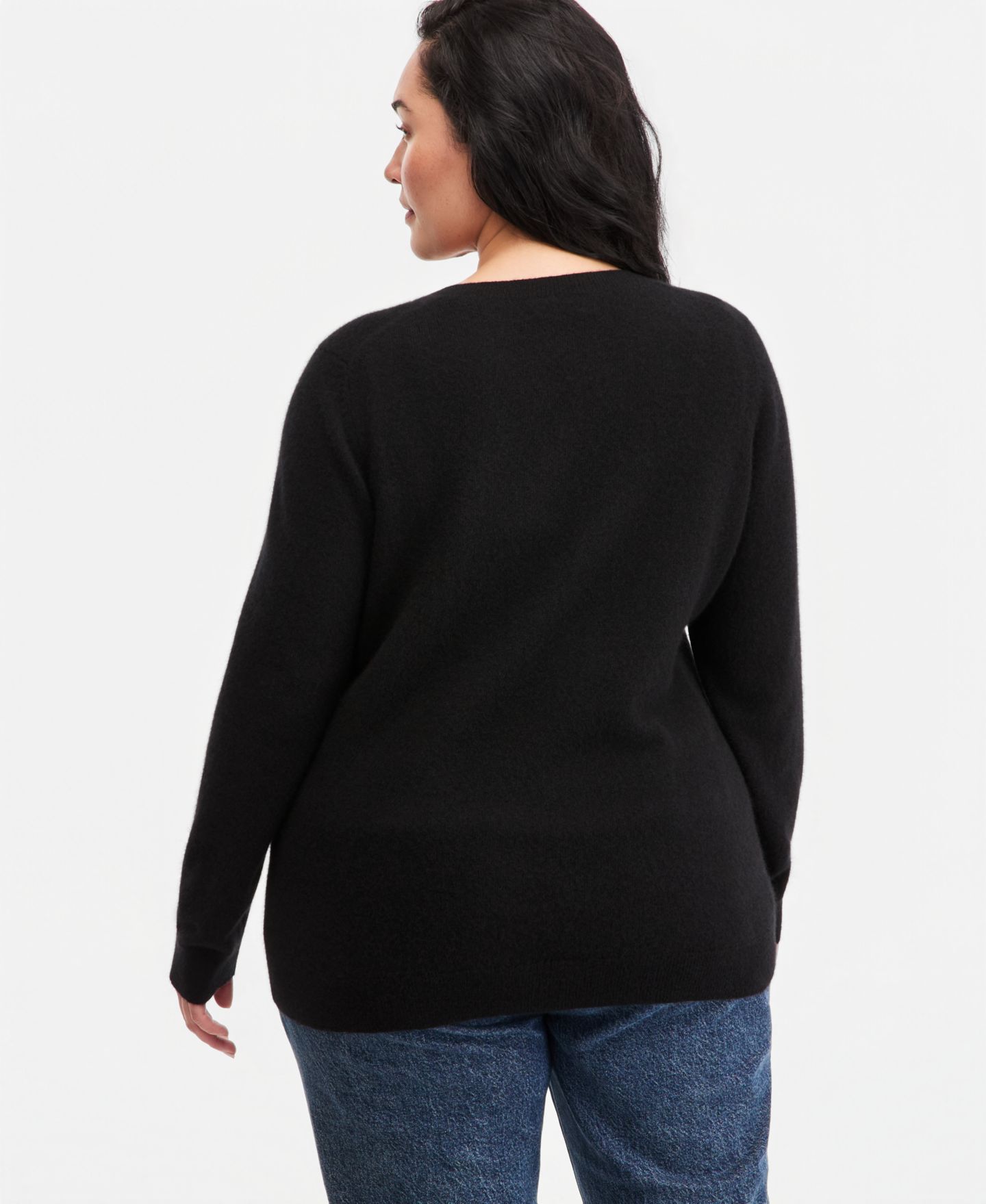 Женский свитер Charter Club Plus Size 100% Cashmere V-Neck, цвет: Чёрный — фото 2