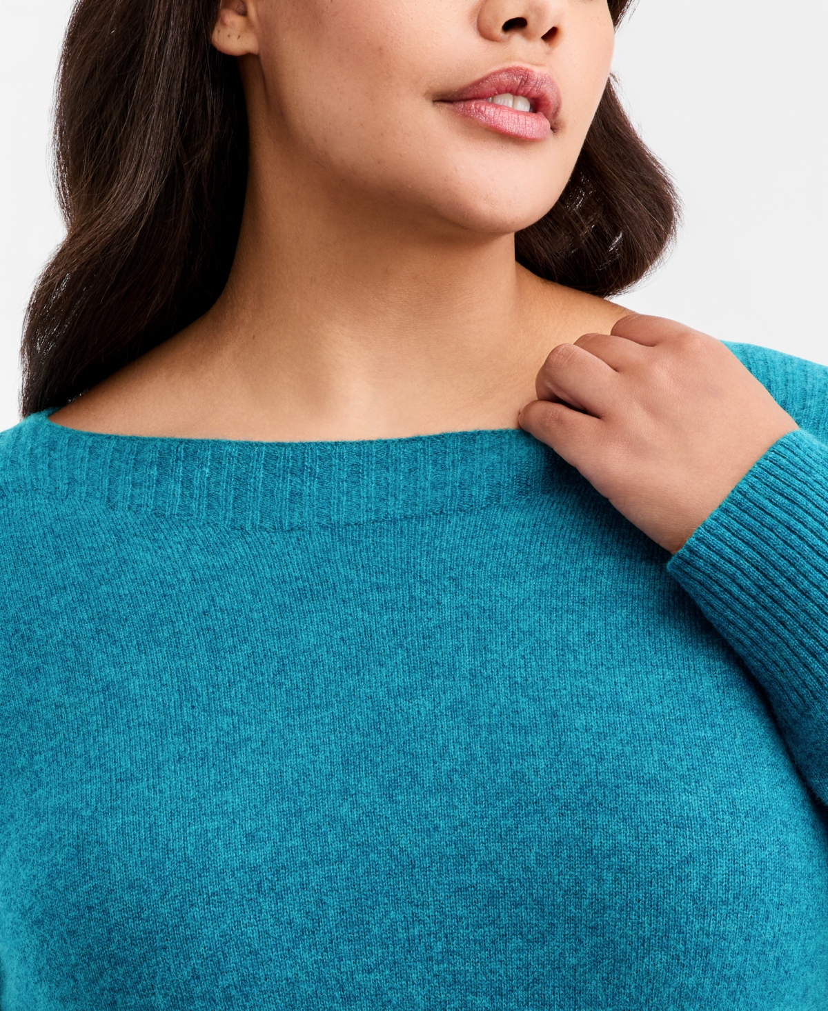 Charter Club Plus 100% Cashmere Boat-Neck Sweater, Macy's Exclusive