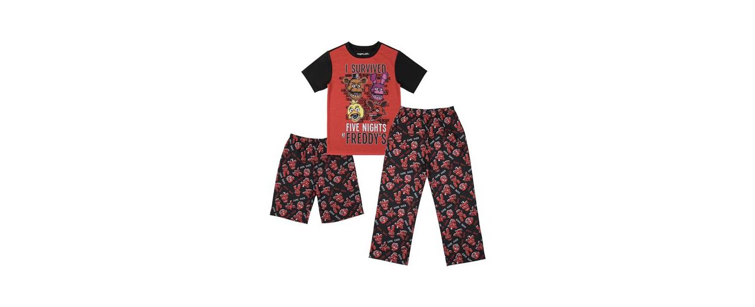 Youth Sleepwear Set Tee Shirt, Sleep Shorts, Sleep Pants