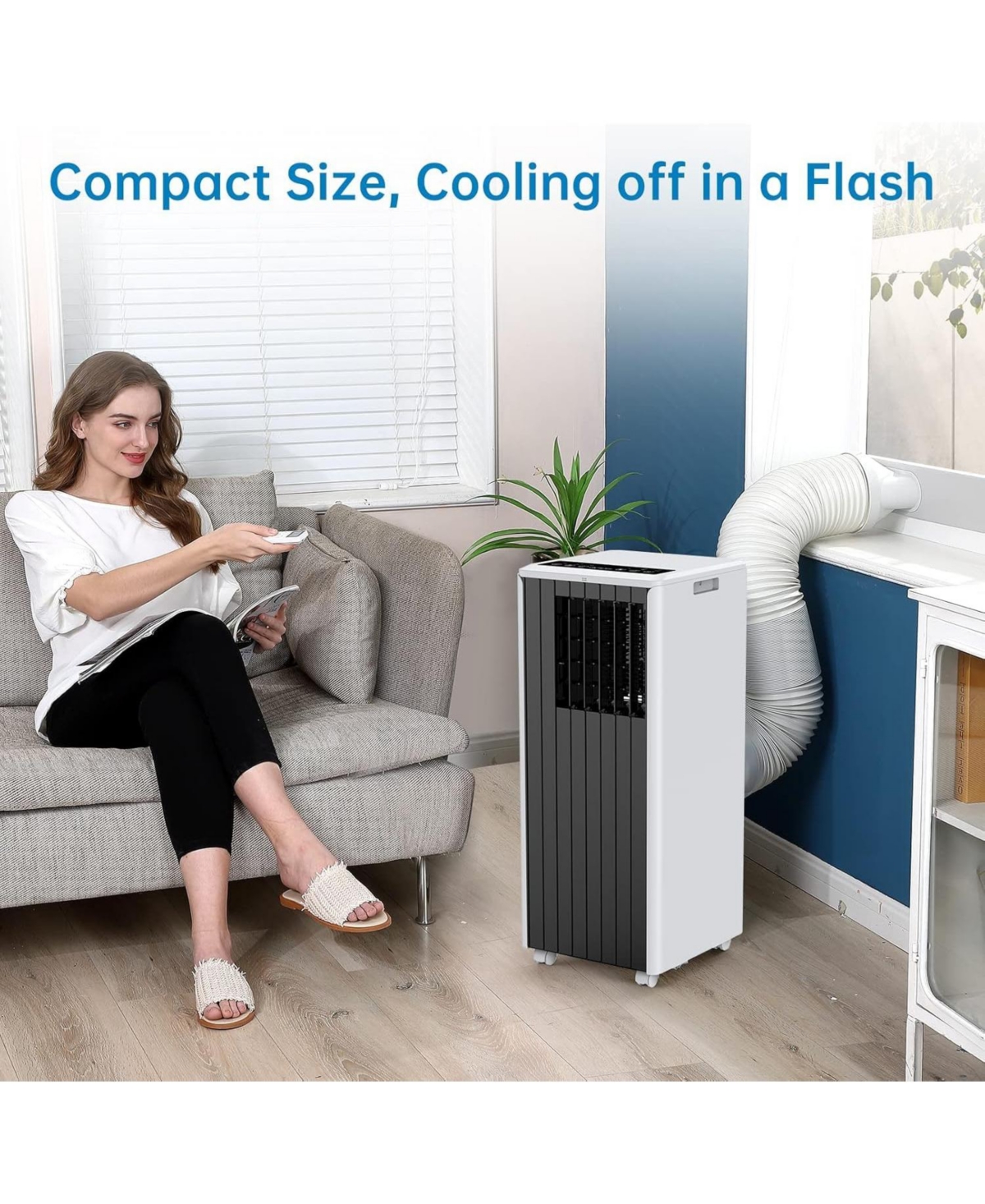 Xo 2-Piece Set of 8,000 Btu Portable Air Conditioners with 3-in-1 Cooling, Dehumidifier and Fan, Quiet 50 dB Sleep Mode