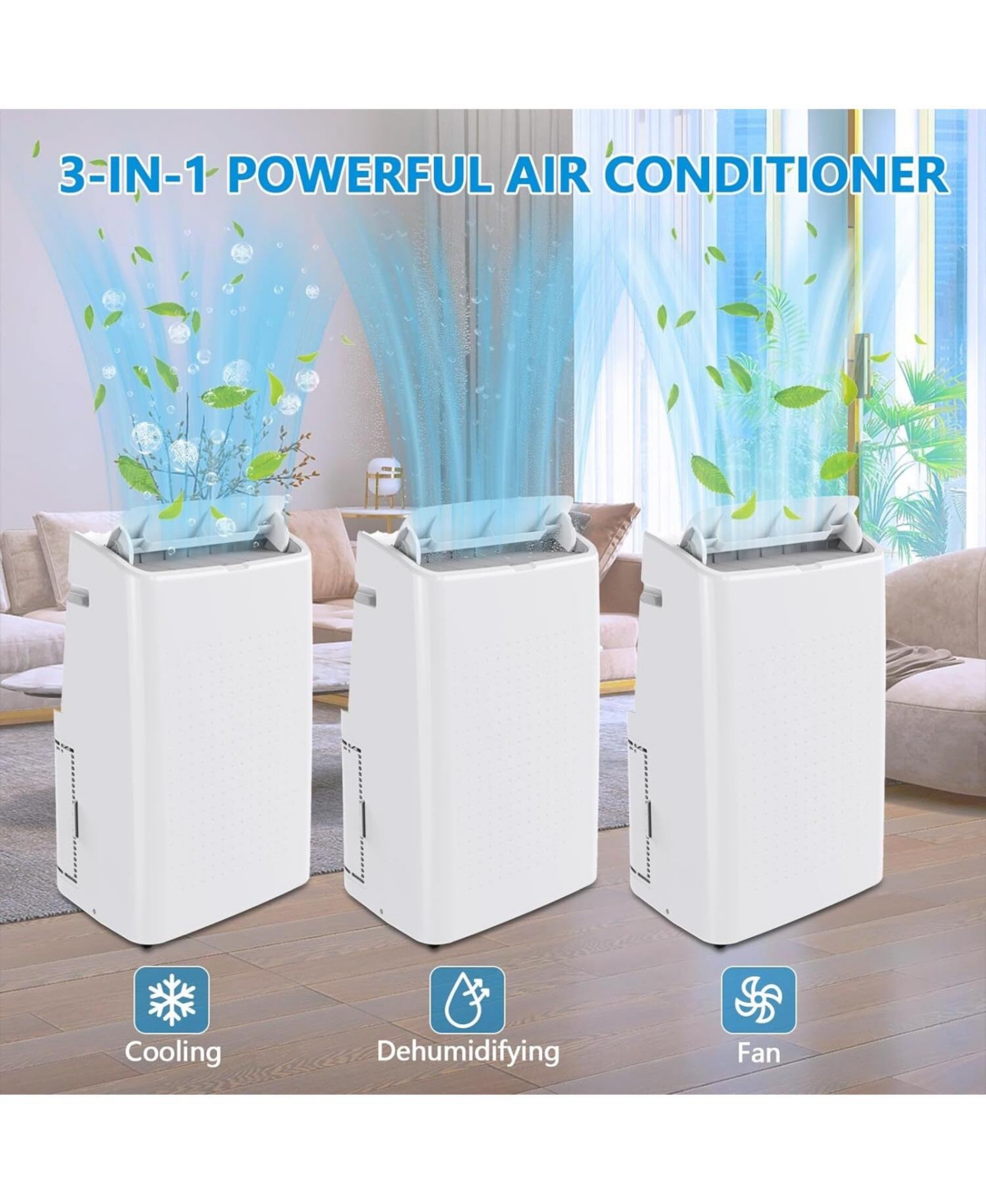 Xo 14000 Portable Air Conditioner with Dehumidifier and Fan, Secure Hose and Window Kit