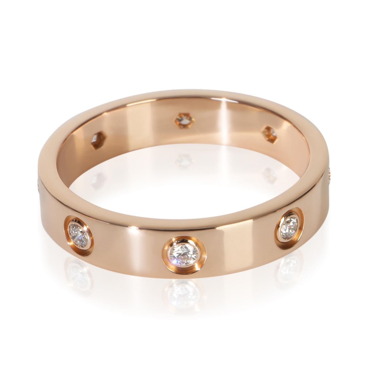Pre-Owned Cartier Rose Gold Diamond Small Model Love Ring