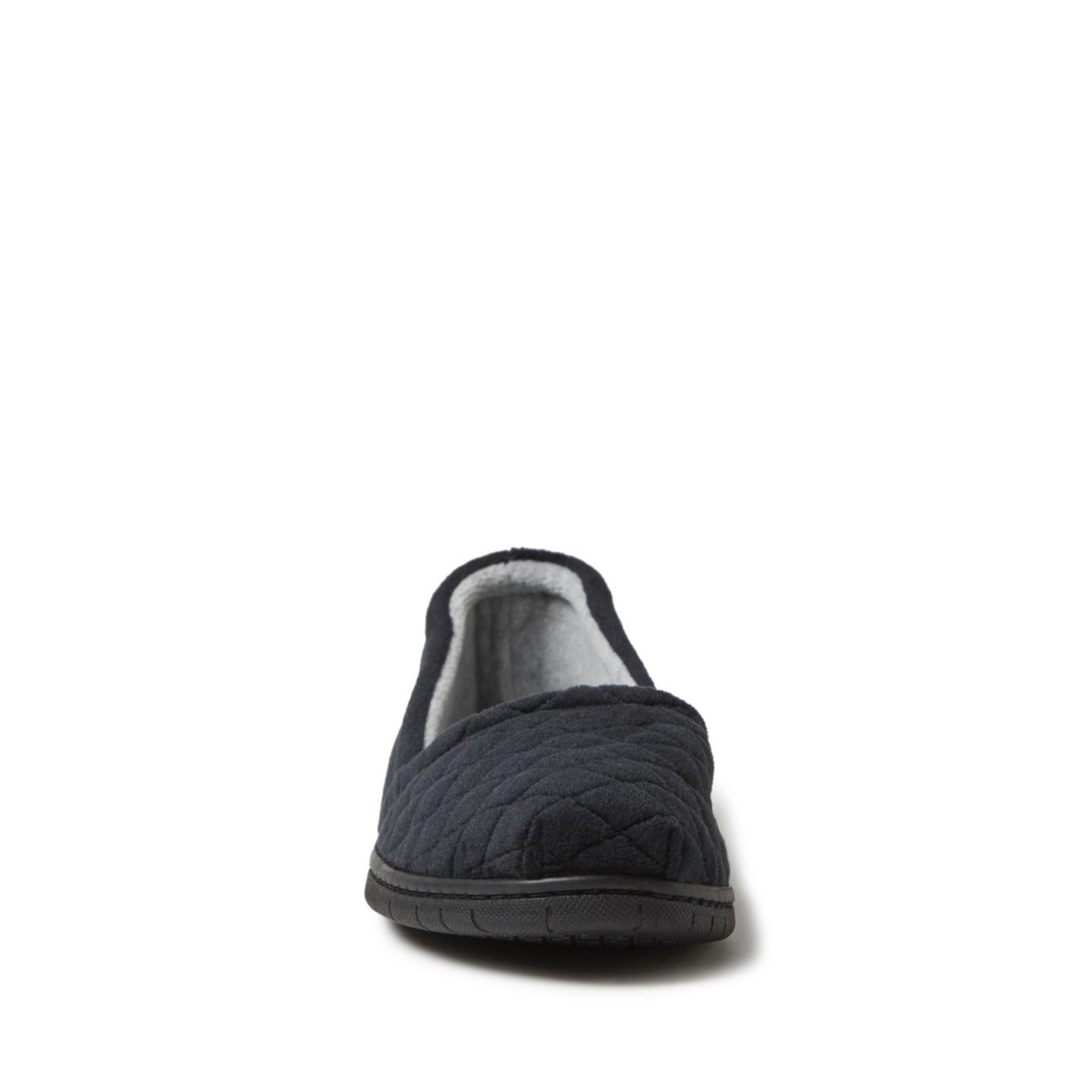 Женские тапочки Dearfoams Katie Microfiber Velour Espadrille House Slipper, цвет: Чёрный — фото 3