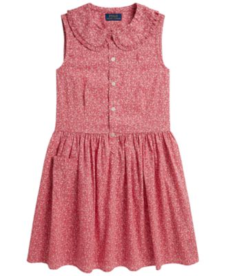 Girls' 7-16 Sleeveless Shirt Dress