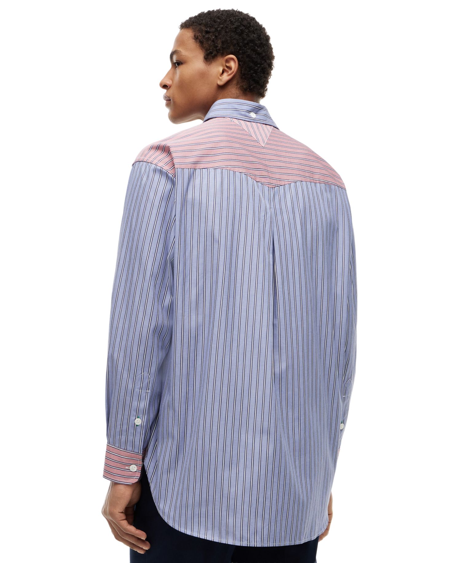 Men's Long-Sleeve Stripe Block Shirt