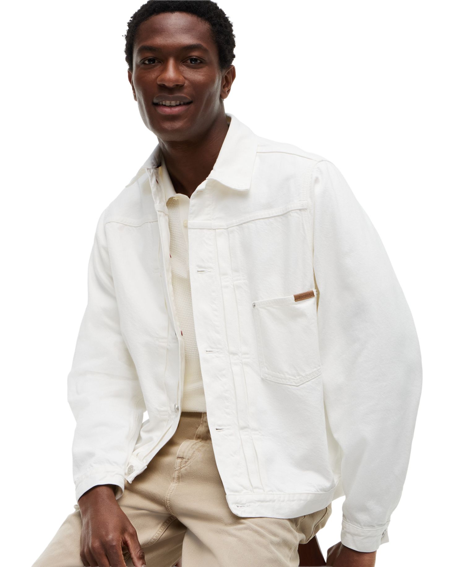 Men's Garment Dyed Denim Trucker Jacket