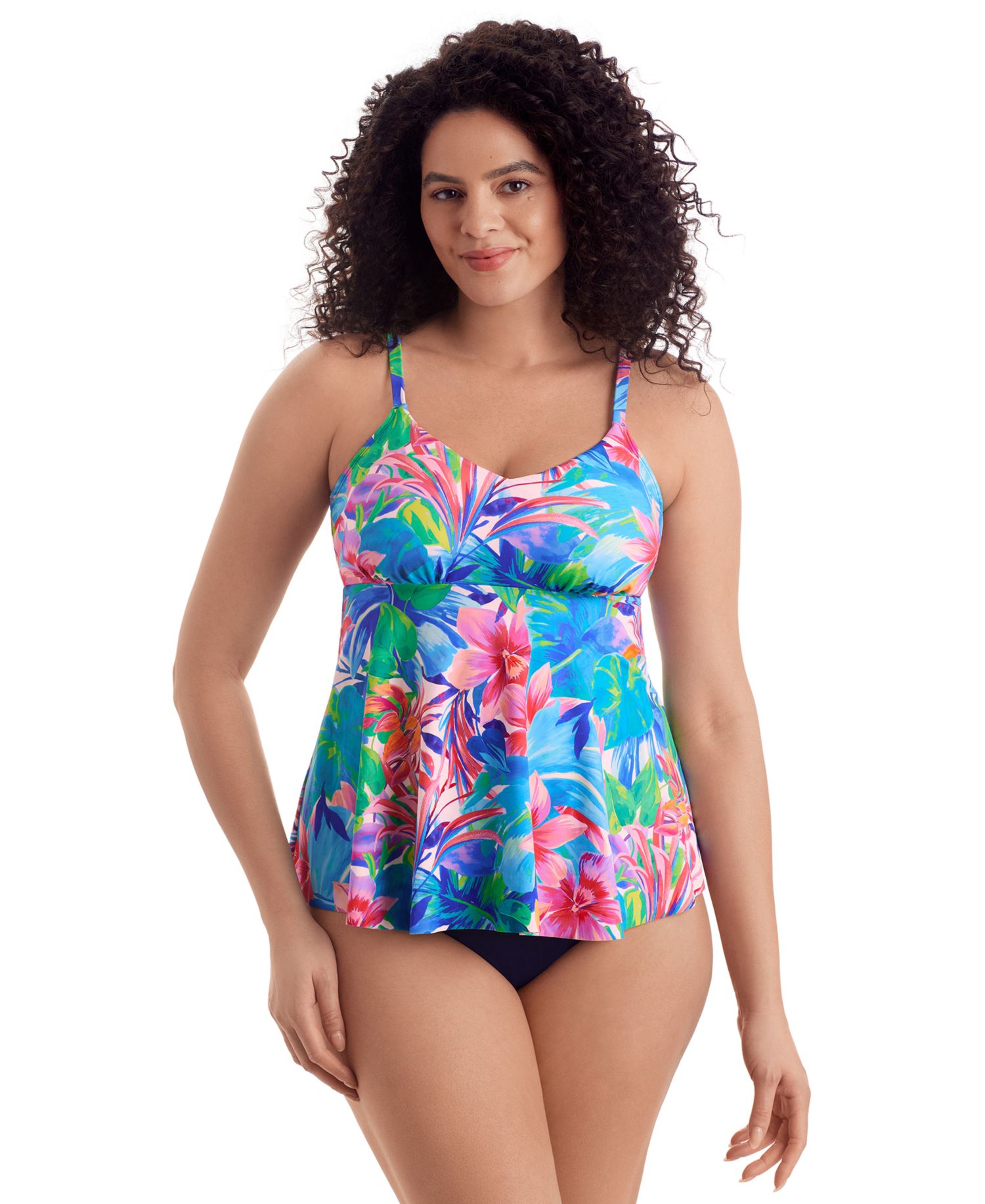 Women's Printed V-Neck Tankini