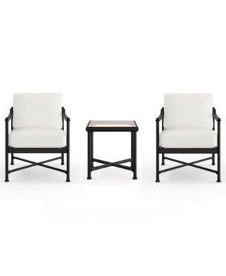 Agio Wellington 3-Piece Outdoor Club Chairs and Side Table Set
