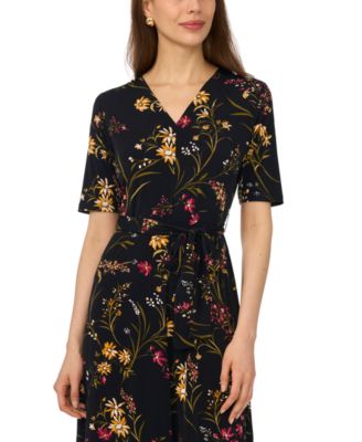 msk v neck midi dress Msk Women's V-Neck Midi Dress - Rhubarb