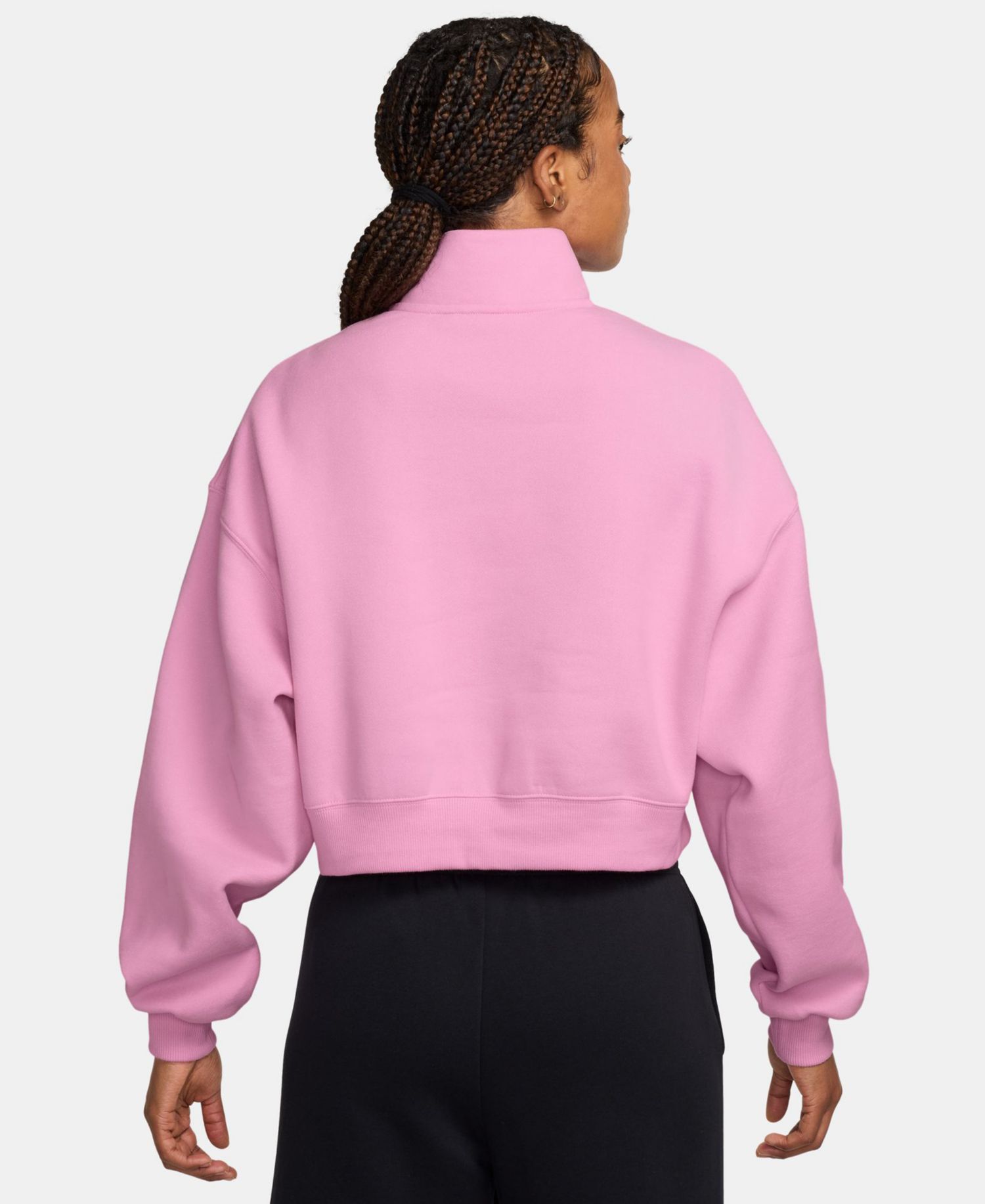 Women's Studio Fleece Oversized 1/4-Zip Cropped Top