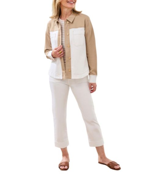 Женские куртки TRIBAL Women's Comfort Stretch Color Block Denim Jacket
