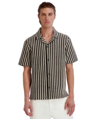 Men's Vertical Stripe Short-Sleeve Shirt